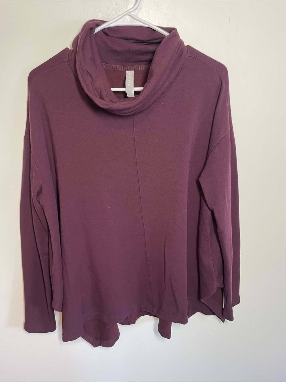 Athleta Oversized Plum Cowl Neck Pullover